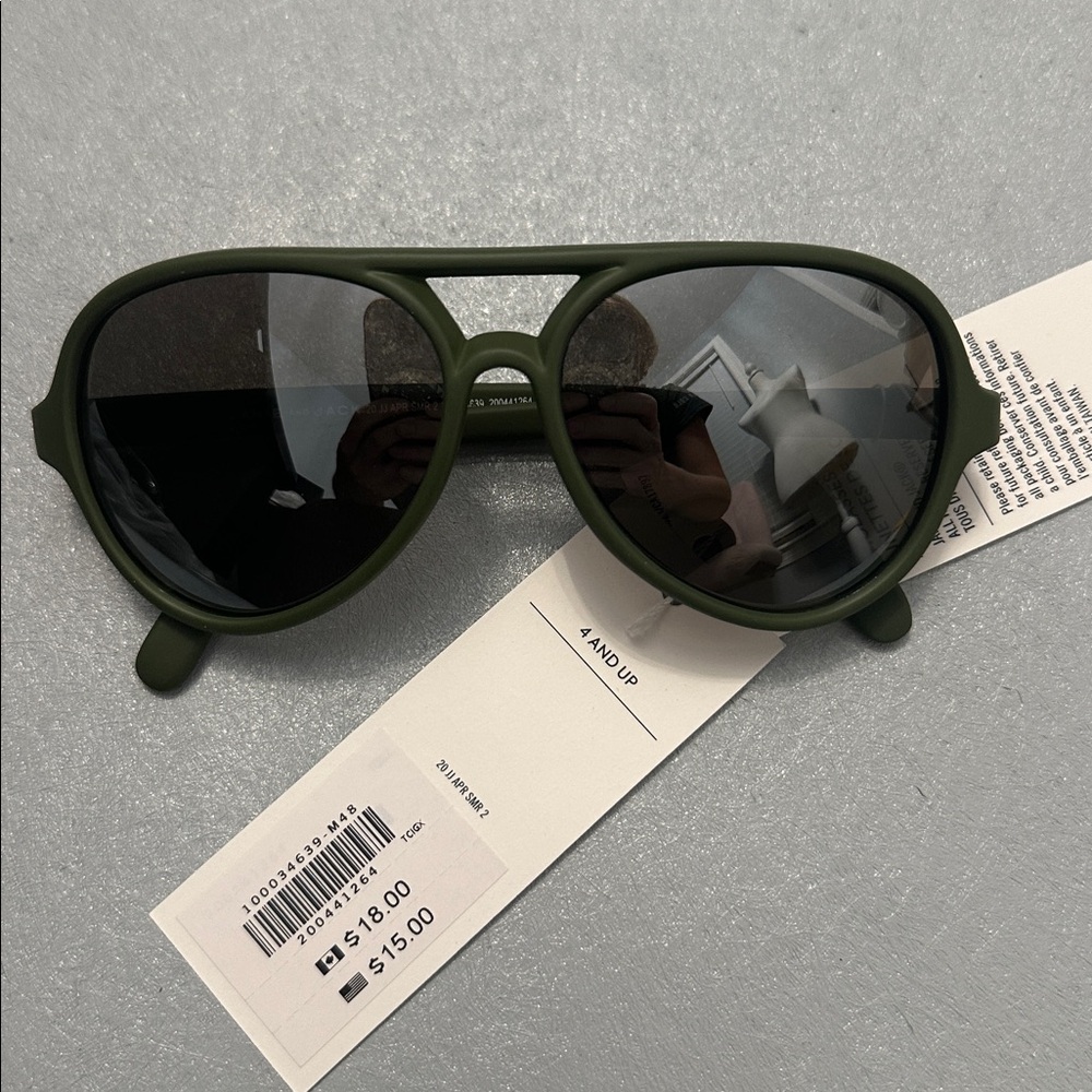 Janie and Jack Olive Green Aviator Sunglasses – NWT - Picture 4 of 5